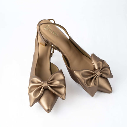 Mocha Bow Muse Heels - Stilnyy