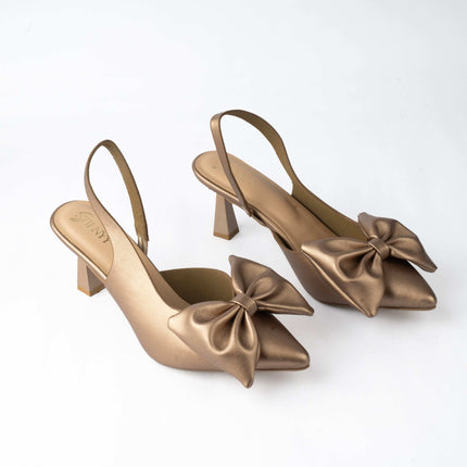 Mocha Bow Muse Heels - Stilnyy