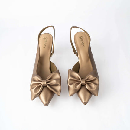 Mocha Bow Muse Heels - Stilnyy